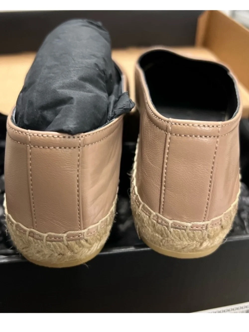 YSL Leather Monogram Espadrilles Flats Size 39.5 NEW